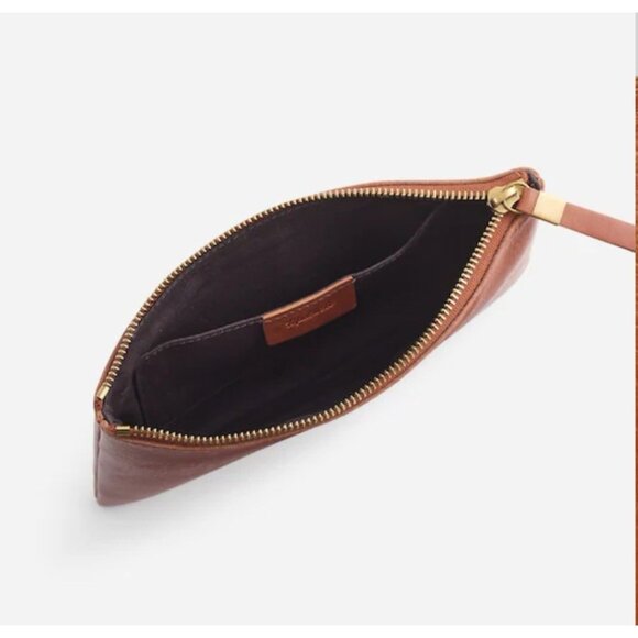 Madewell Brown Leather Pouch Clutch Coin purse Travel Small - Picture 2 of 7
